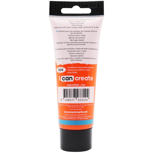 Orange acrylic 75mls 3