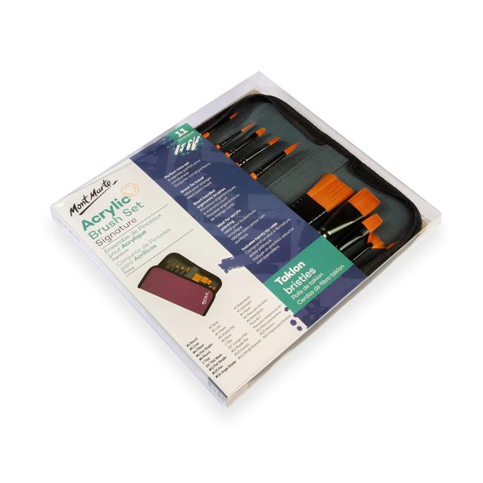 Mont Marte Acrylic Brush Set in Wallet Signature 11pc 3