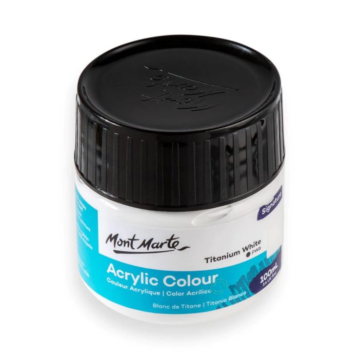Mont Marte Acrylic Colour Paint Signature 100ml Tub TitaniumWhite picture 2