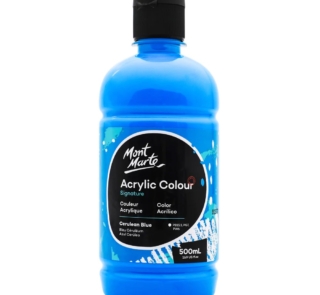 Mont Marte Acrylic Colour Signature 500ml 16.9oz Cerulean Blue MSCH5013 V04 F