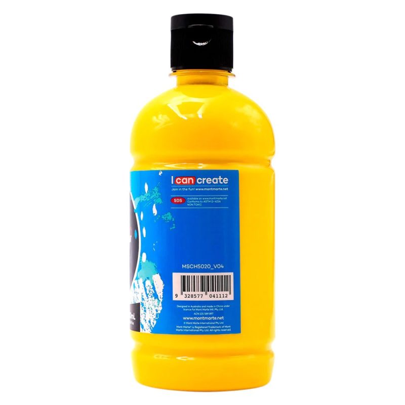 Mont Marte Acrylic Colour Signature 500ml 16.9oz Medium Yellow MSCH5020 V04 B