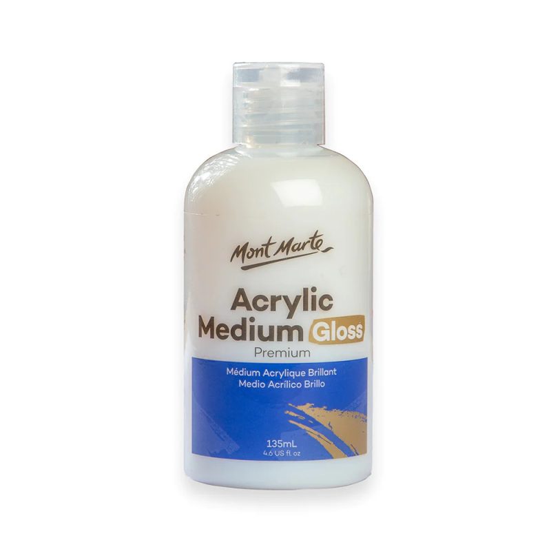 Mont Marte Acrylic Medium Gloss Premium 135ml 4.6oz MAMD0001 V05 F