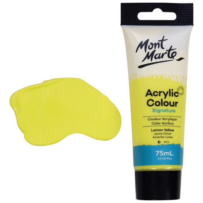 acrylic colour paint signature 75ml 2 54oz lemon yellow picture 3