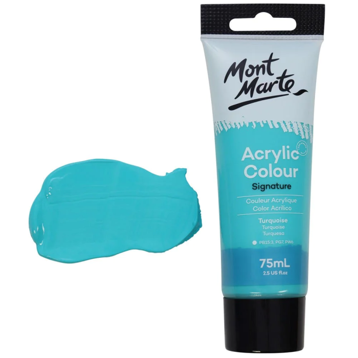 acrylic colour paint signature 75ml 2 54oz turquoise picture 3