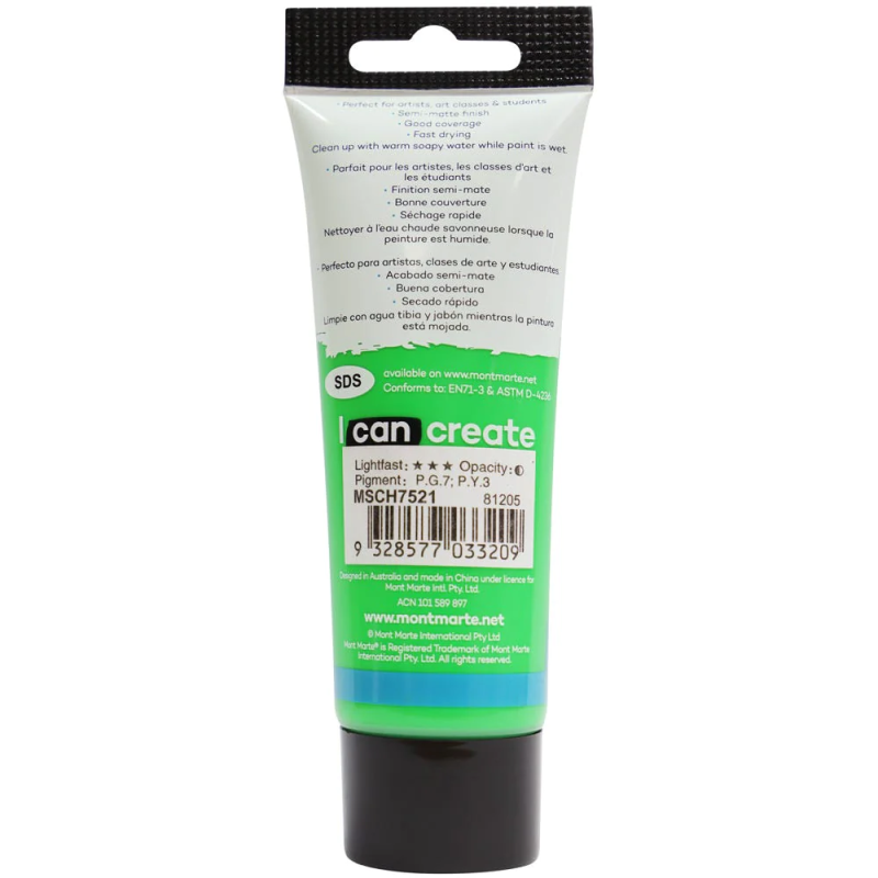 acrylic colour paint signature 75ml monastral green picture 2