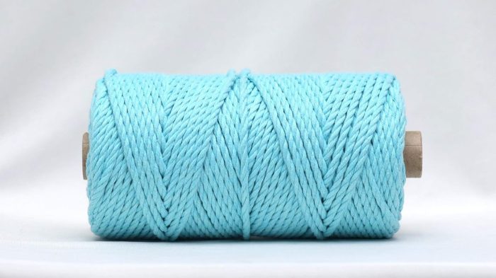 aqua blue macrame rope 3mm image 1
