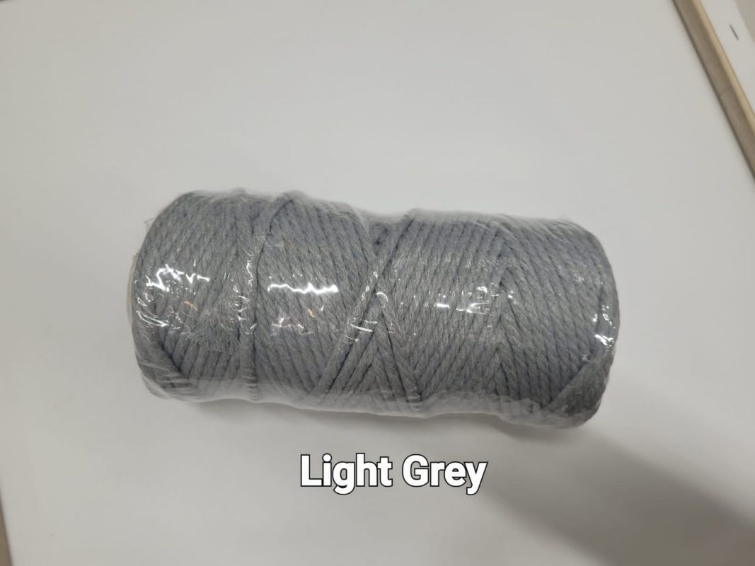 light grey 5mm macrame rope image 1
