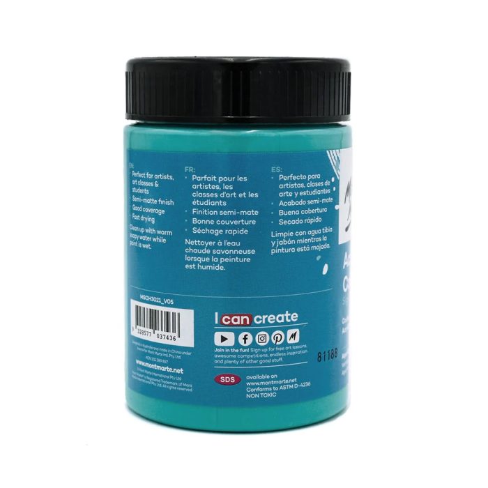 mont marte acrylic colour paint signature 300ml 10 1oz aqua green back