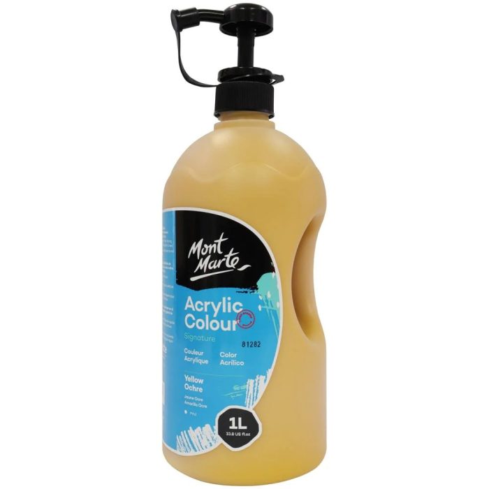 mont marte acrylic colour signature 1l 33 8oz yellow