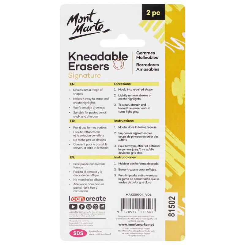 mont marte kneadable erasers signature 2pc maxx0004 v02 b