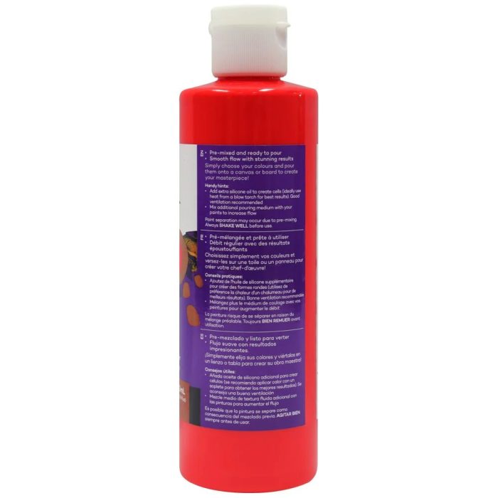 mont marte pouring acrylic paint premium 240ml 8 12oz cadmium red 3