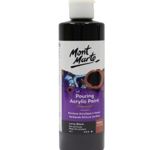 mont marte pouring acrylic paint premium 240ml 8 12oz lamp black front