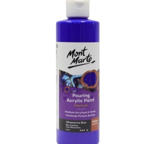 mont marte pouring acrylic paint premium 240ml 8 12oz ultramarine blue front