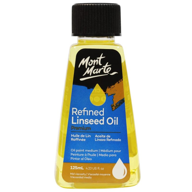mont marte refined linseed oil premium 125ml 4 23oz front