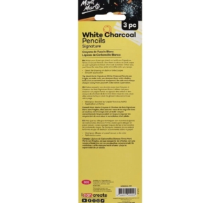 mont marte white charcoal pencils signature 3pc back