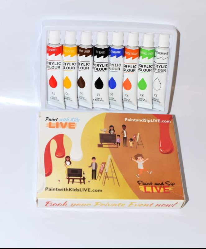paint and sip acrylic paint 8pcs set picture