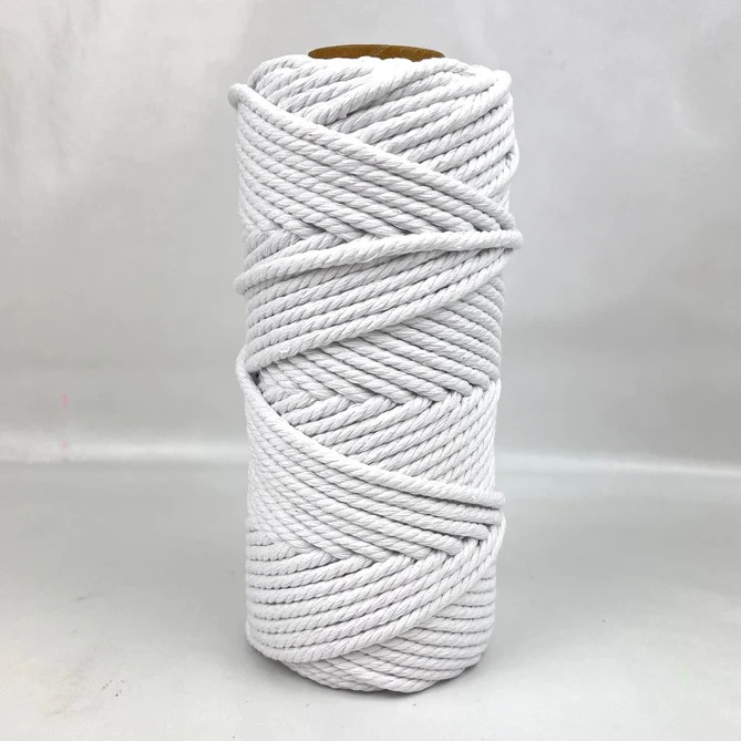 white 5mm macrame rope image 1