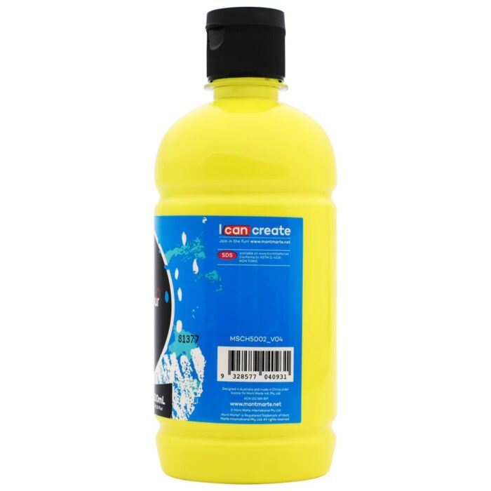 500ml lemon yellow acrylic colour paint image 1