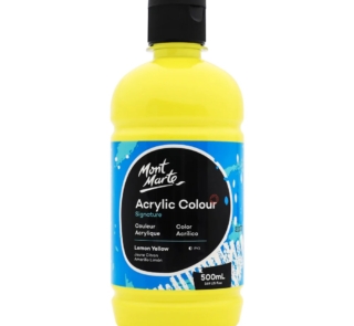 500ml lemon yellow acrylic colour paint image 2