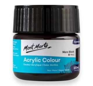 Acrylic colour paint 100ml mars black image 1