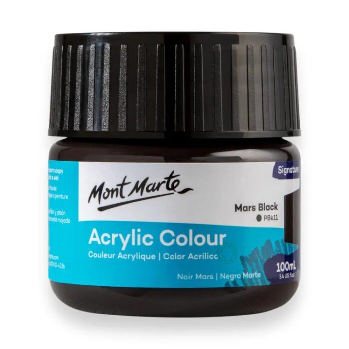 Acrylic colour paint 100ml mars black image 1