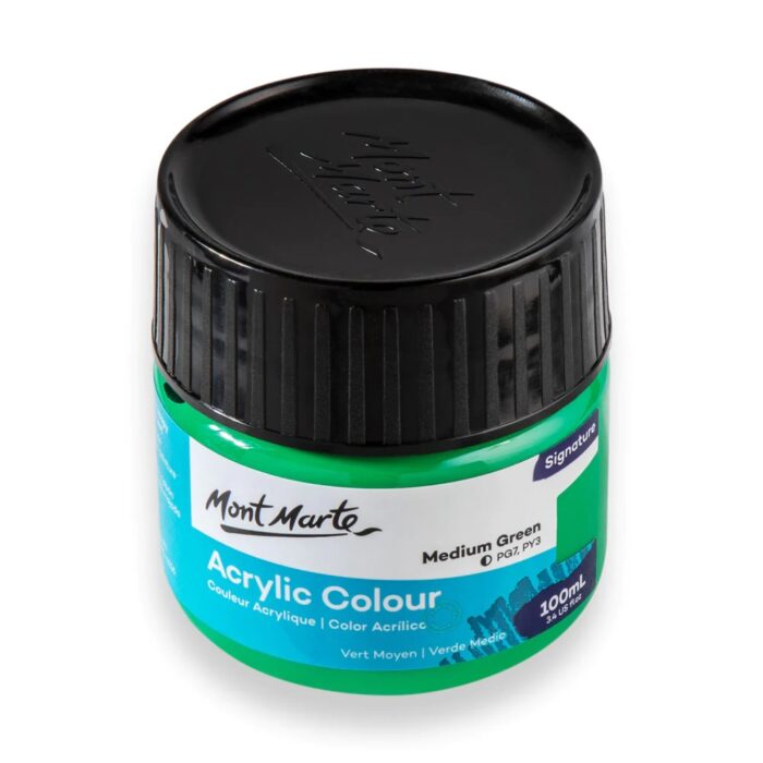 mont marte 100ml medium green colour paint image 2