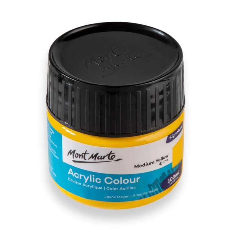mont marte 100ml medium yellow acrylic paint image 2