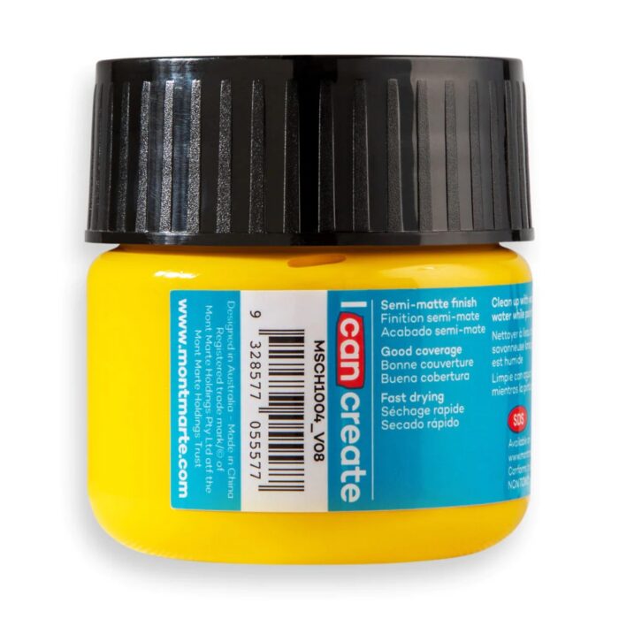 mont marte 100ml medium yellow acrylic paint image 3