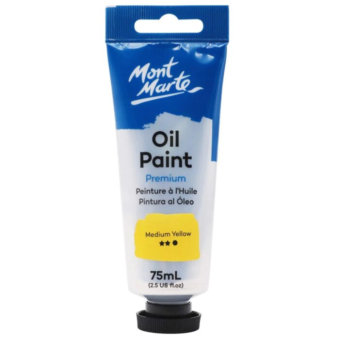 mont marte 75ml oil paint medium yellow
