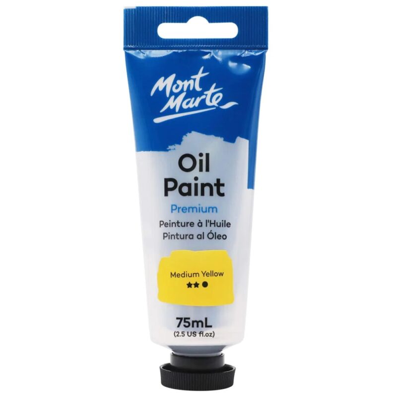 mont marte 75ml oil paint medium yellow