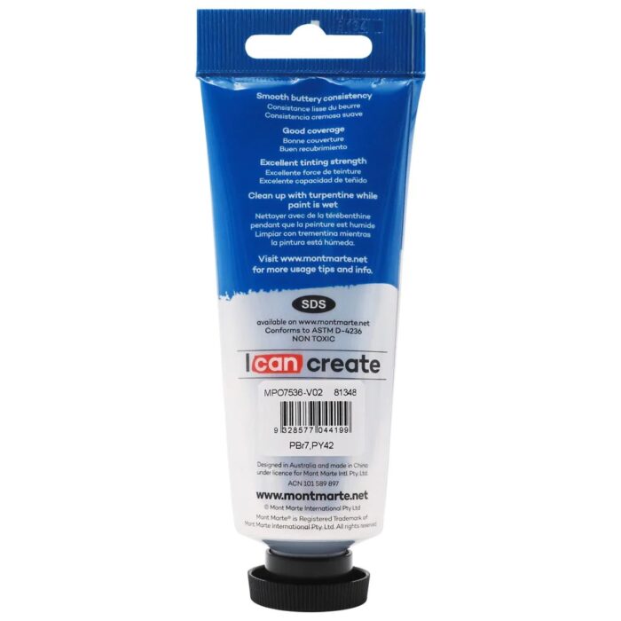 mont marte 75ml oil paint raw sienna image 2