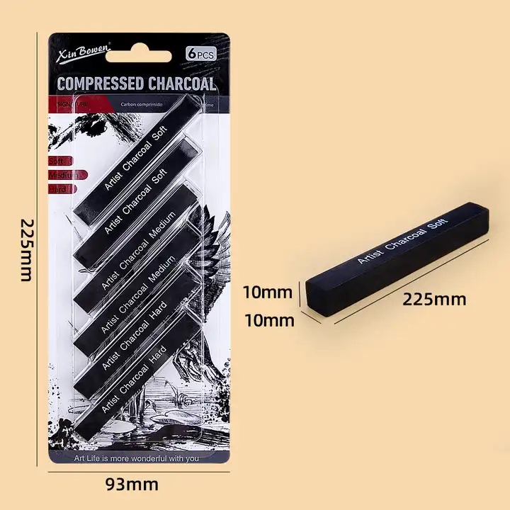 compressed charcoal sticks