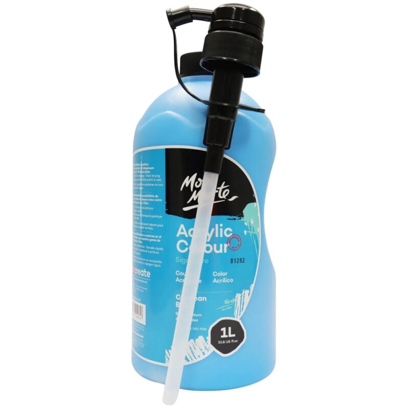 Acrylic Colour Signature 1L 33.8 US fl.oz Bottle Cerulean Blue image 2