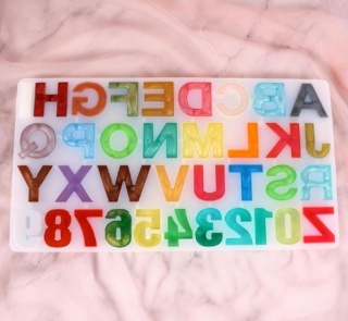 Alphabet and numbers silicone mold image 1