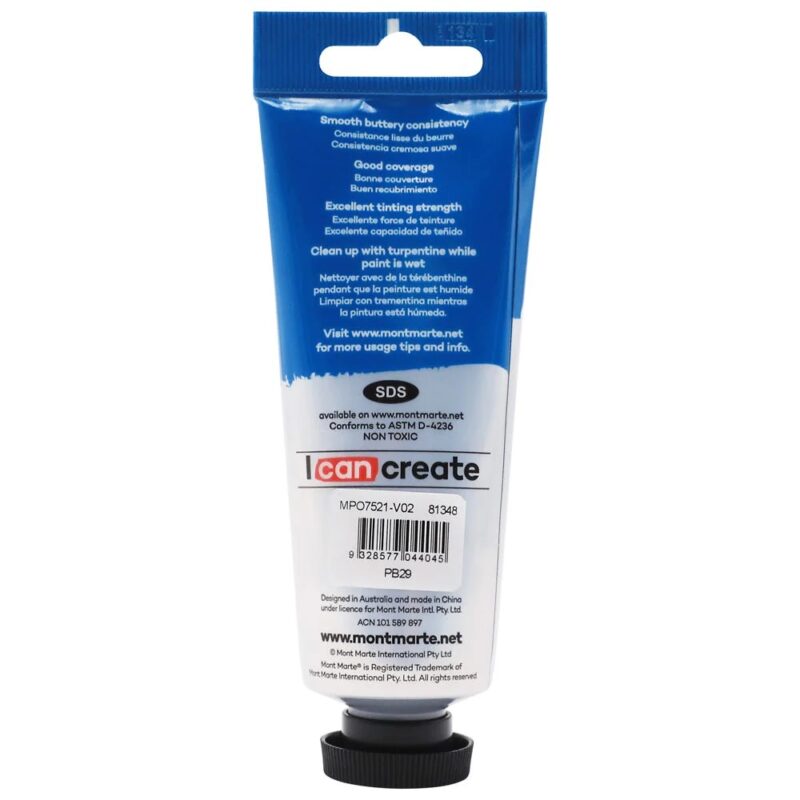 Oil Paint Premium 75ml 2.5 US fl.oz Tube Ultramarine Blue image 2