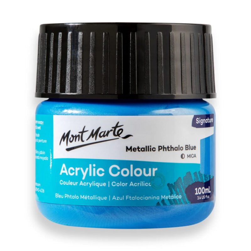 buy Metallic Phthalo Blue Acrylic Paint 100ml