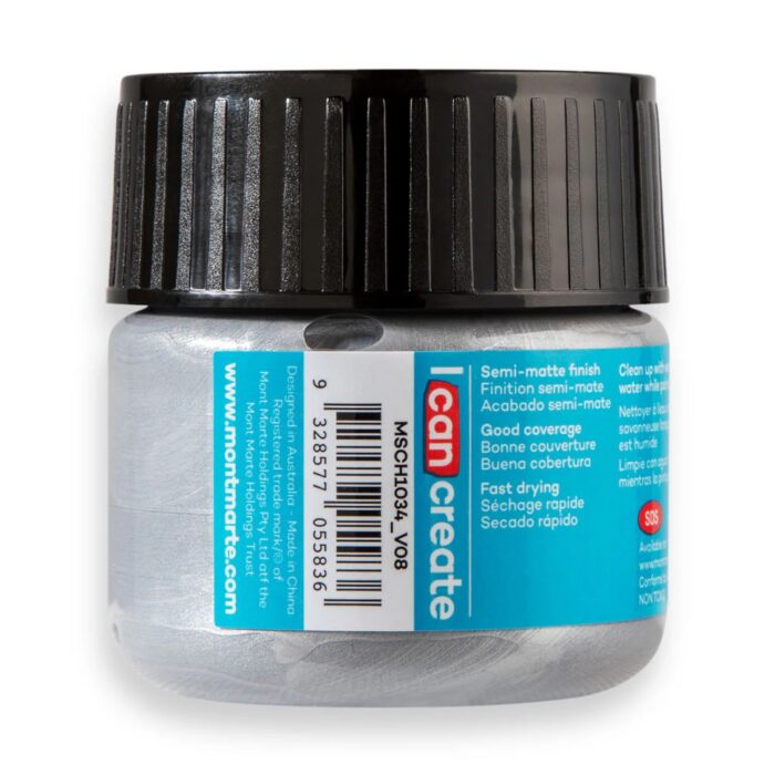 100mls silver acrylic paint image 3