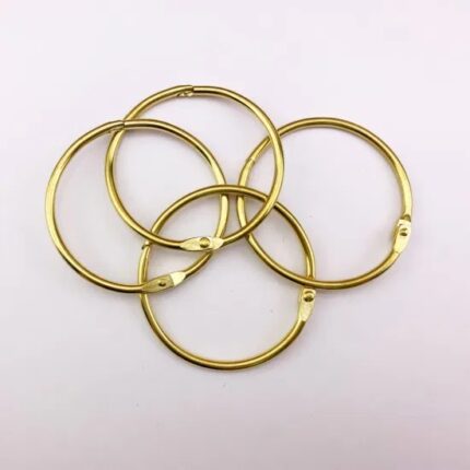 Resin Book Binder Rings 6pcs -Gold  XC1109 -6