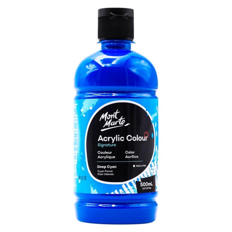 500ml Deep Cyan Acrylic Paint