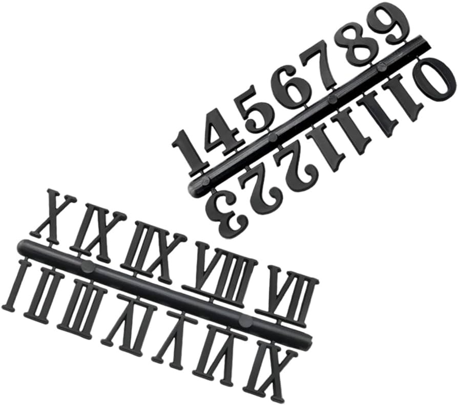 Clock numbers Roman and arabic black image 2