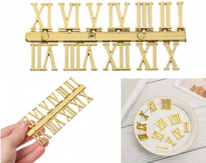 Clock numbers Roman gold image 1