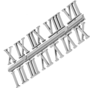 Clock numbers Roman silver image 1