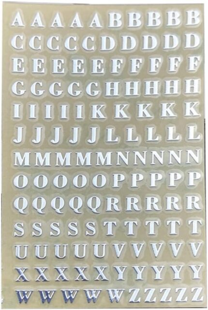 Resin Alphabet Stickers -Silver XCPRC-395