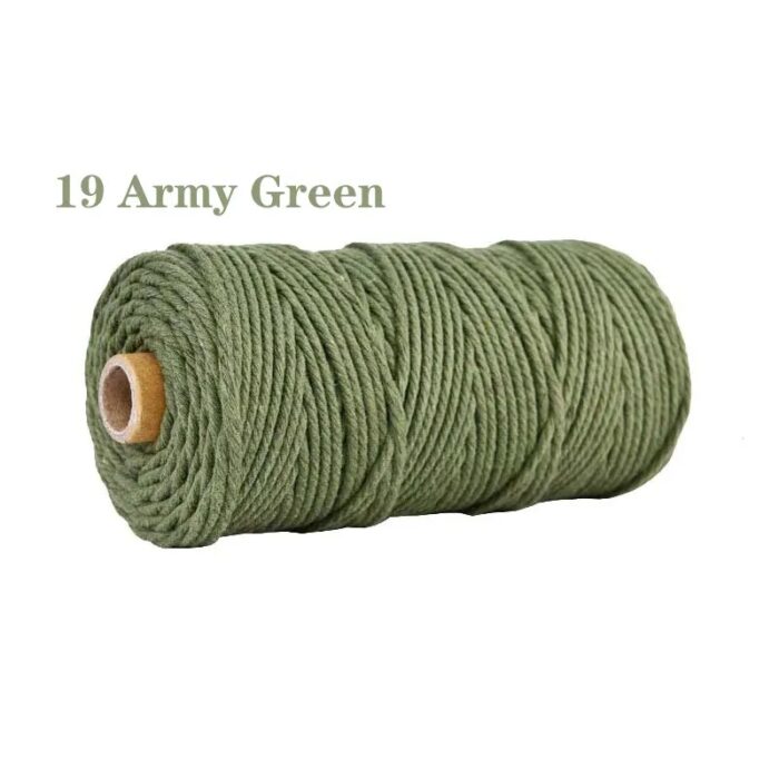 macrame rope 3mm army green image 1