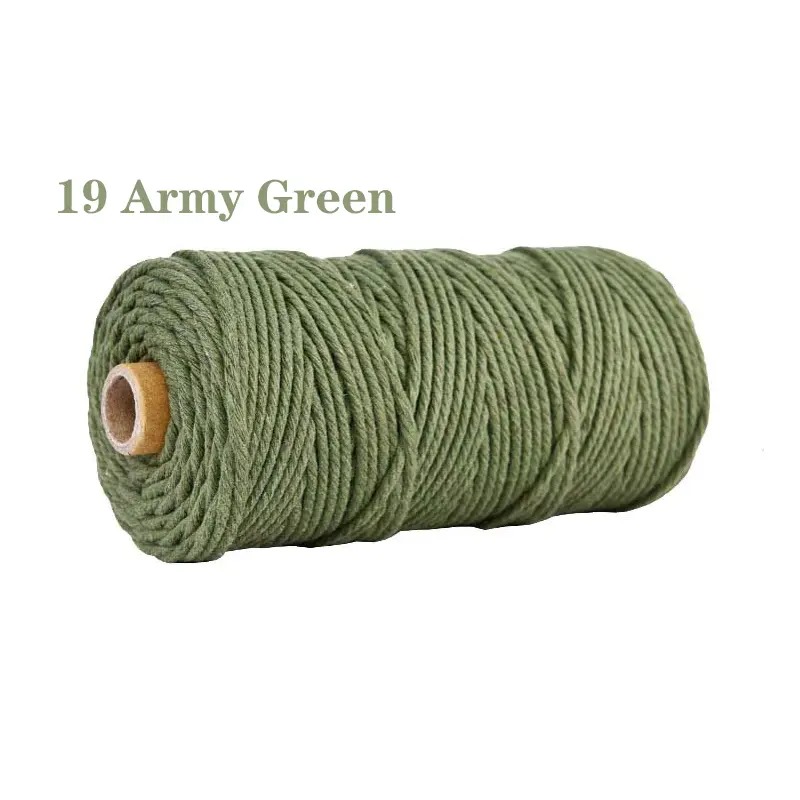 macrame rope 3mm army green image 1