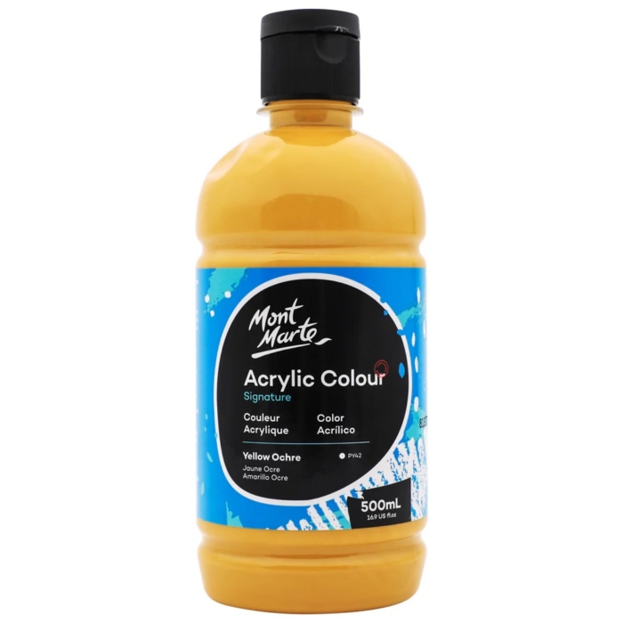 500ml yellow ochre acrylic paint image 1