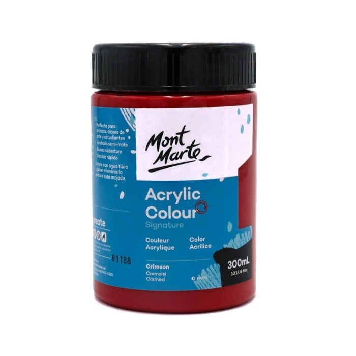 Acrylic Colour Paint 300ml Crimson image 1