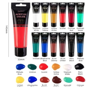 Xinbowen acrylic paint colours 75mls image 2
