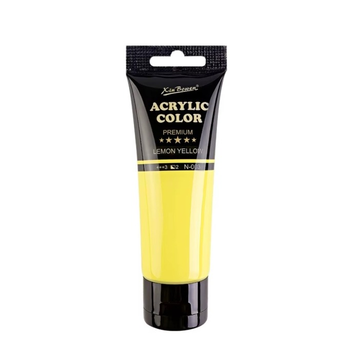 Xinbowen acrylic paint colours Lemon Yellow 75mls image 1
