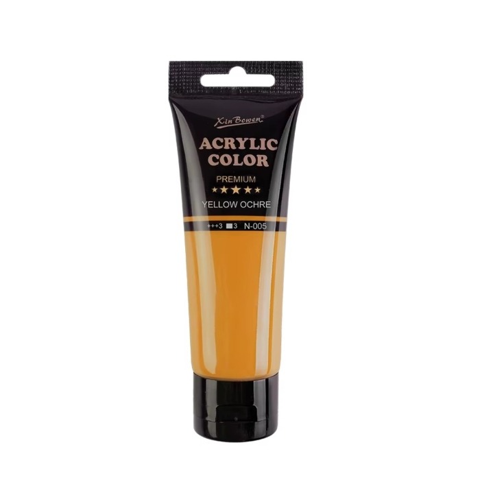 Xinbowen acrylic paint colours Yellow Ochre 75mls image 1